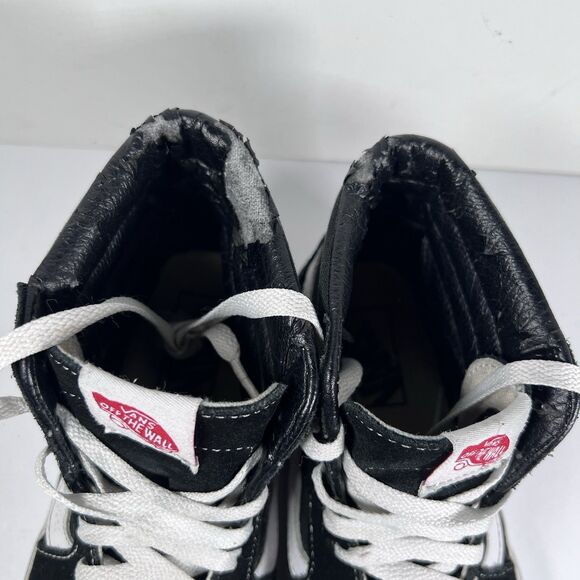 Vans Sk8 Hi Black High Top Lace Up Skateboard Shoes Sneakers Women's Size 8 - Picture 7 of 9